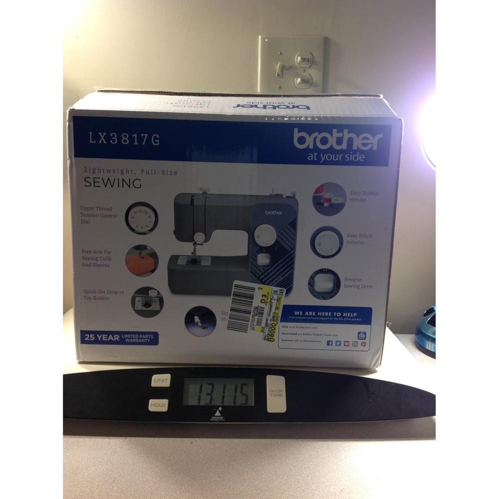 Brother LX3817G Lightweight Full-Size 17-Stitch Sewing Machine Grey